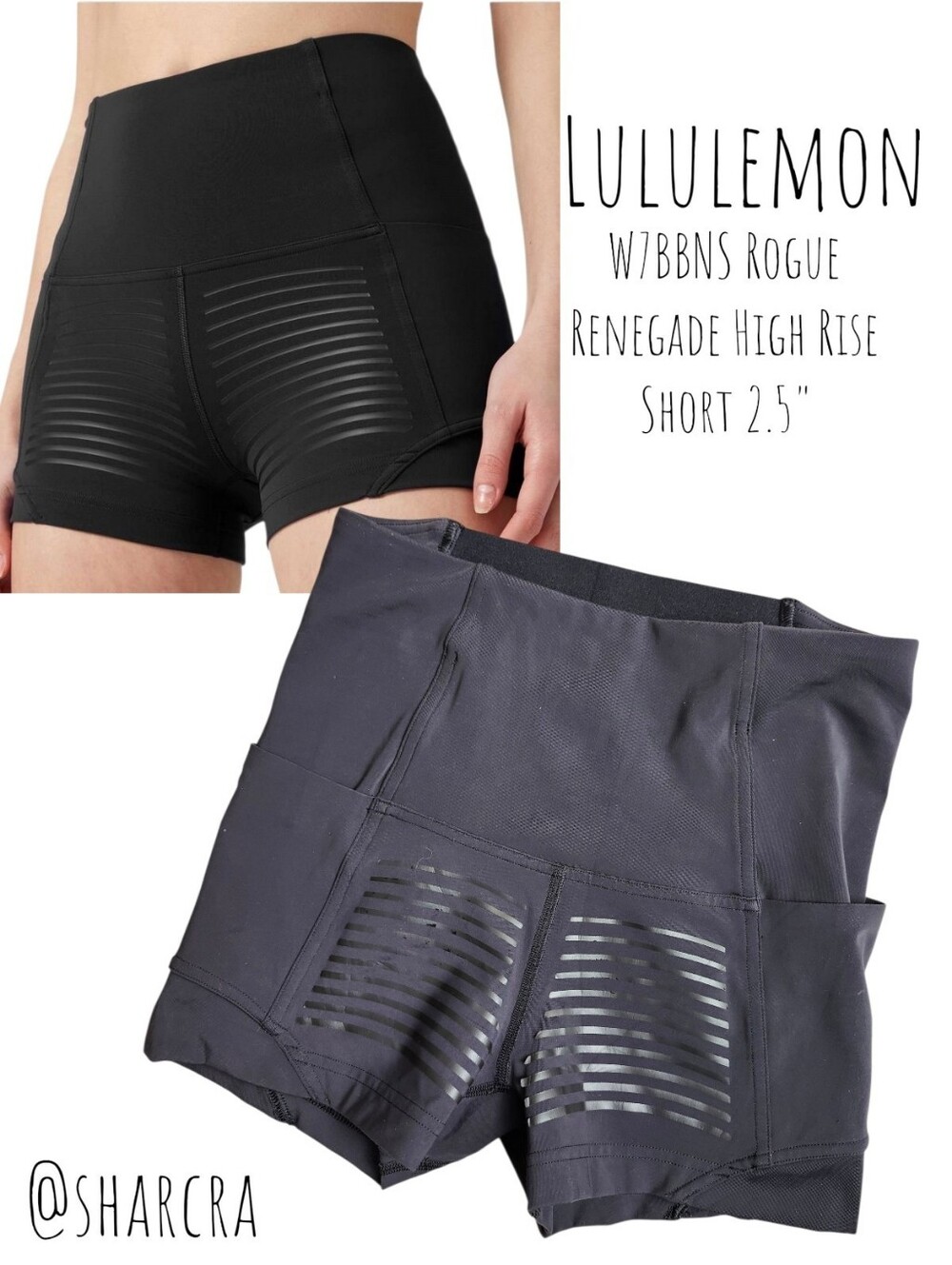 Lululemon Women's Rogue Renegade High Rise Short 2.5" Black W7BBNS Sz 4